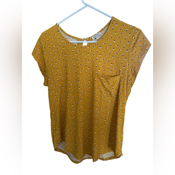 Lily White Tops - Lily White Yellow Polka Dot Short Sleeve Tee